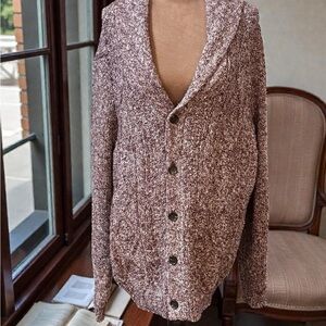 1901 Textured Burgundy Men’s Cardigan Sweater